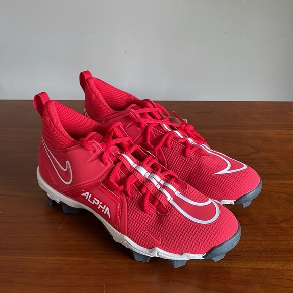 Nike Alpha Menace 3 Shark Football Men’s Cleats Red/White CV0582-616 New - Picture 3 of 6